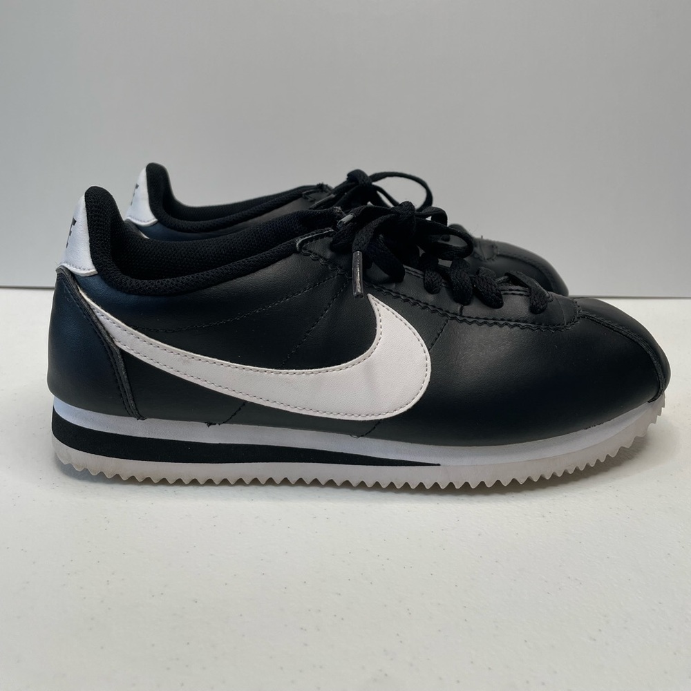 Nike Women’s Cortez Black & White Sneakers - Picture 4 of 14